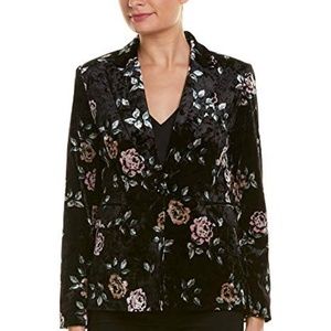 Tahari ASL Black Velvet floral Blazer
